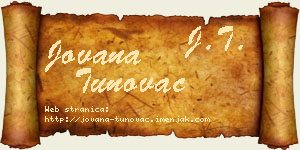 Jovana Tunovac vizit kartica